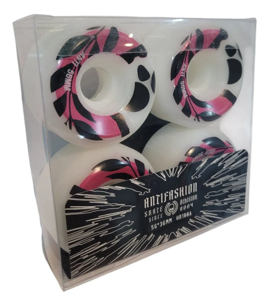 Set Ruedas Rosa Skate Conicas 56mm ANTIFASHION