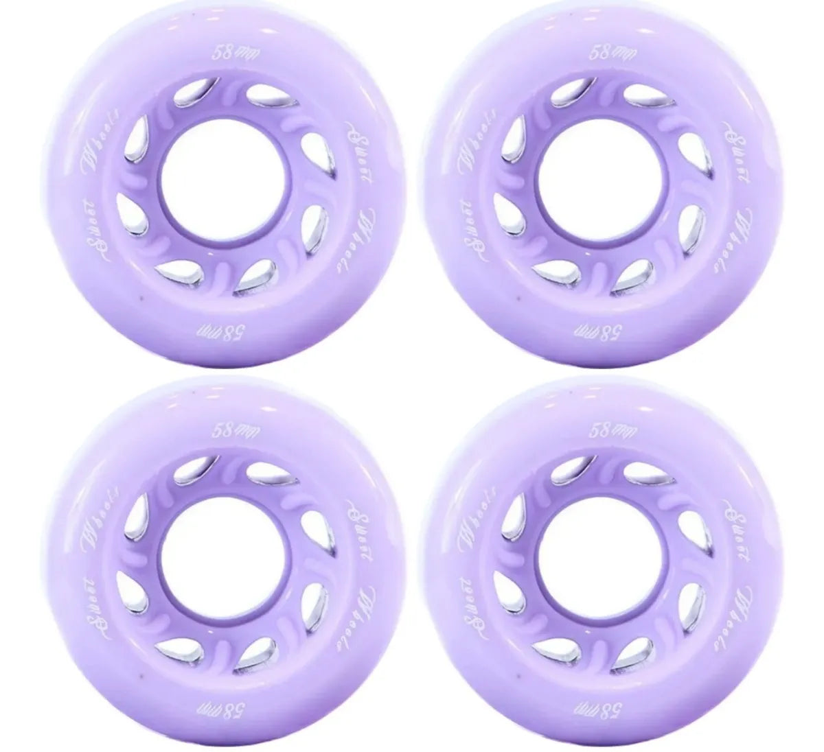 Set Ruedas Moradas Para Patines Quads 58mm SWEET WHEELS