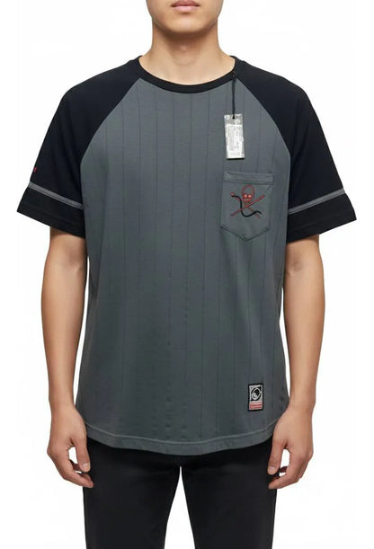 Playera Negro Y Rojo BaseBall ANTIFASHION