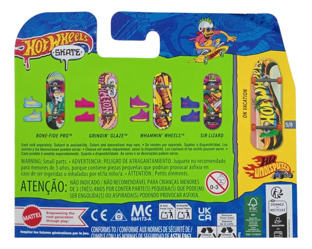 Patineta Para Dedos Con Tenis On Vacation Finger Board HOT WHEELS