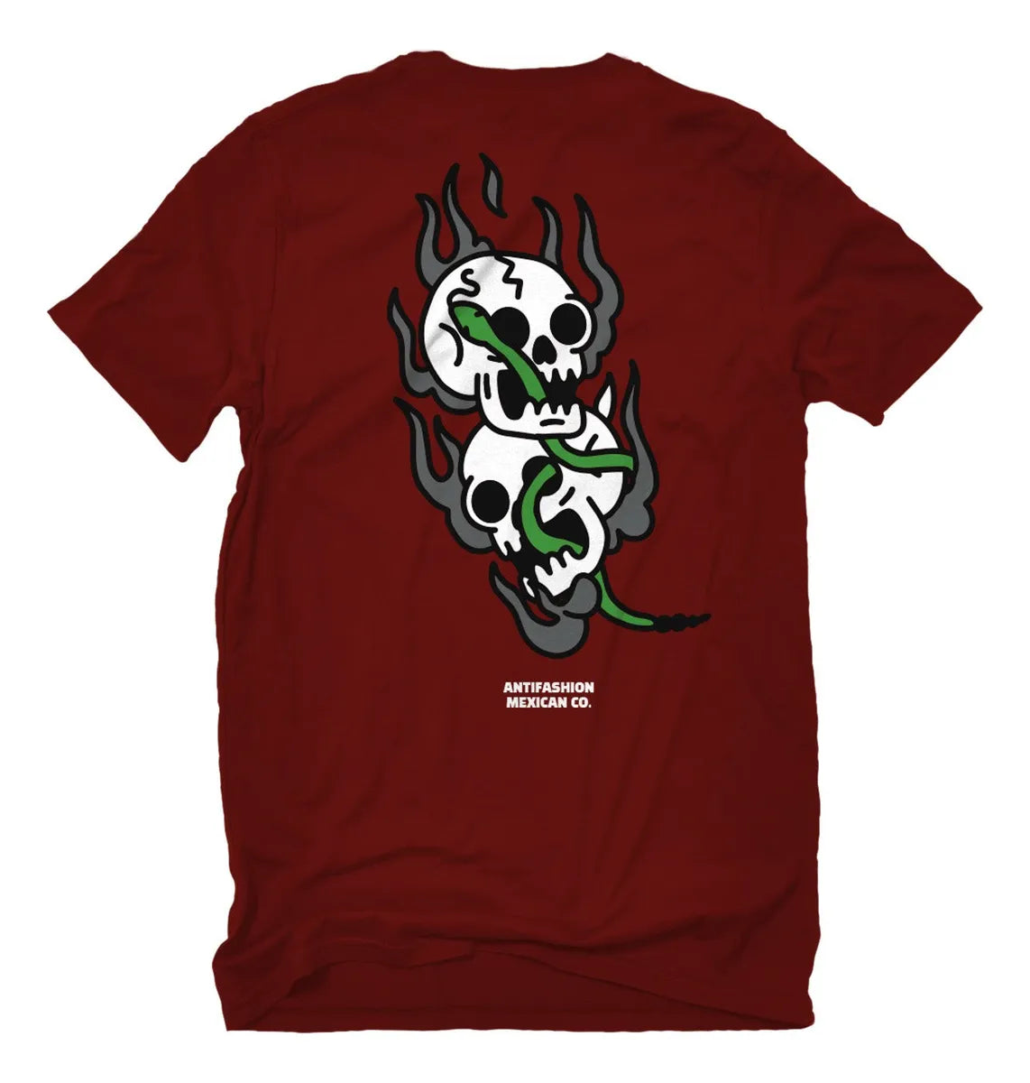 Playera Roja Craneos ANTIFASHION