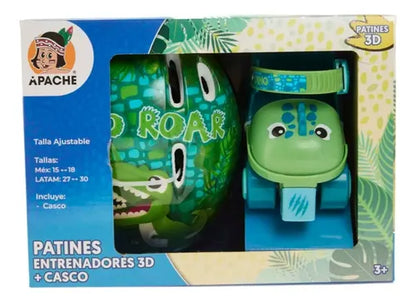 Patines Entrenadores Dinosaurio 3D Ajustable Accesorios 15-18