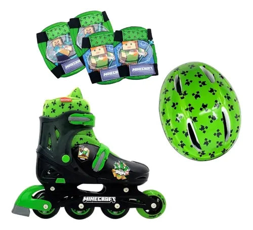 Patines Minecraft Creeper Línea Ajustables 19-22 MINECRAFT
