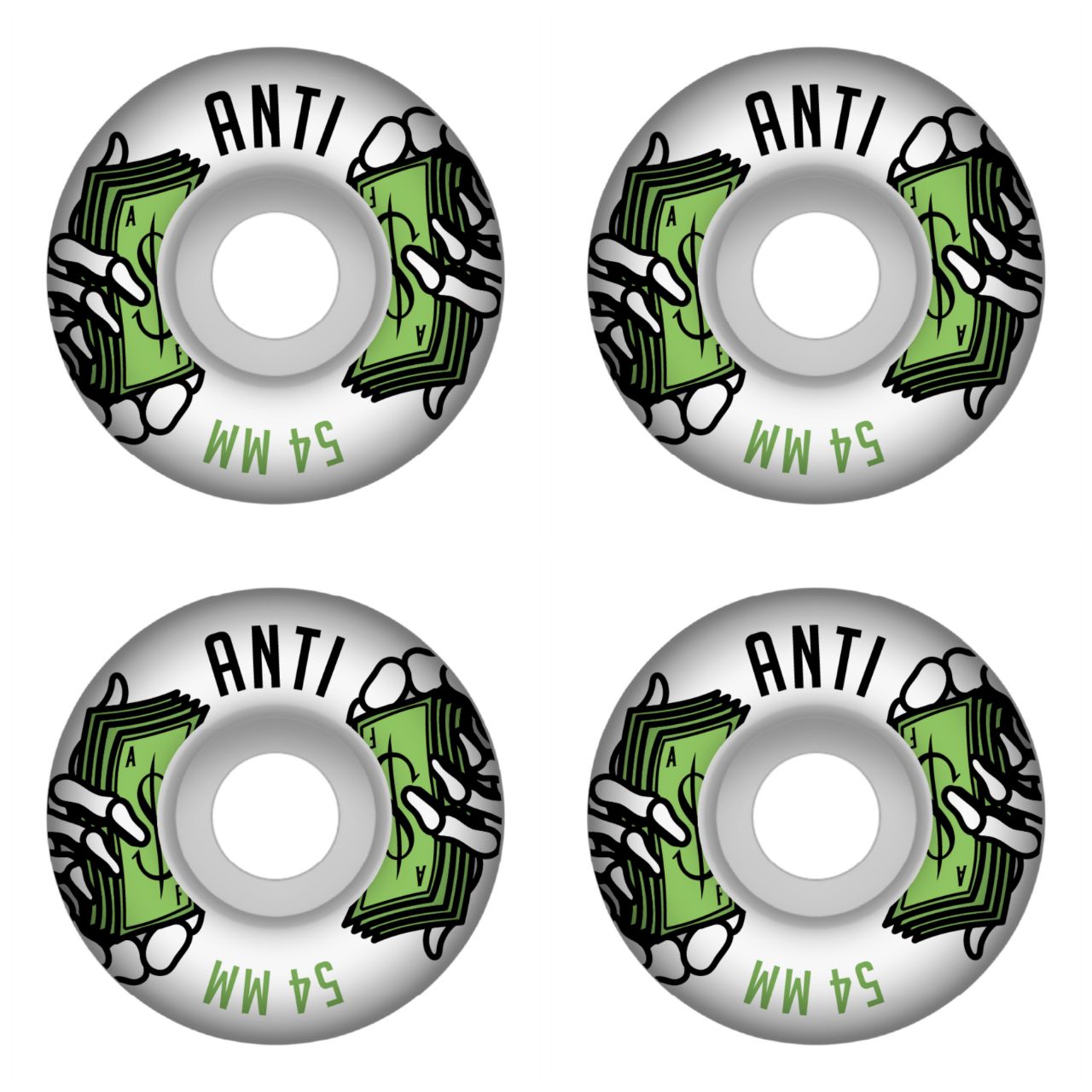 Set Ruedas Money Skate Conicas 54mm ANTIFASHION