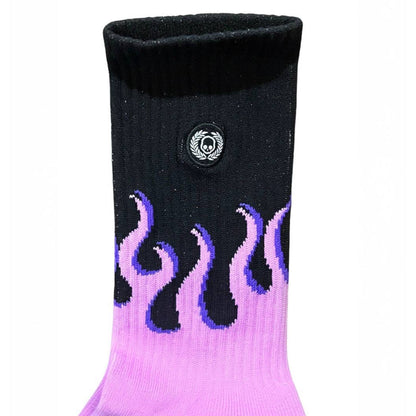 Calcetas Flamas Moradas De Compresión ANTIFASHION