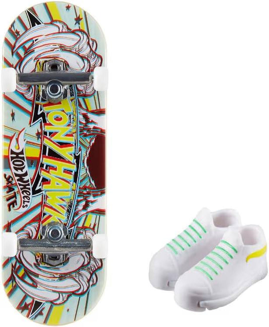 Patineta Para Dedos Con Tenis Tony Hawk Blanco Finger Board HOT WHEELS