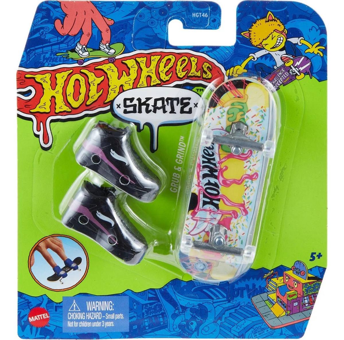 Patineta Para Dedos Con Tenis Negro Tinto Finger Board HOT WHEELS