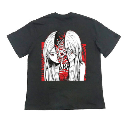 Playera Gris Oversized Anime ANTIFASHION