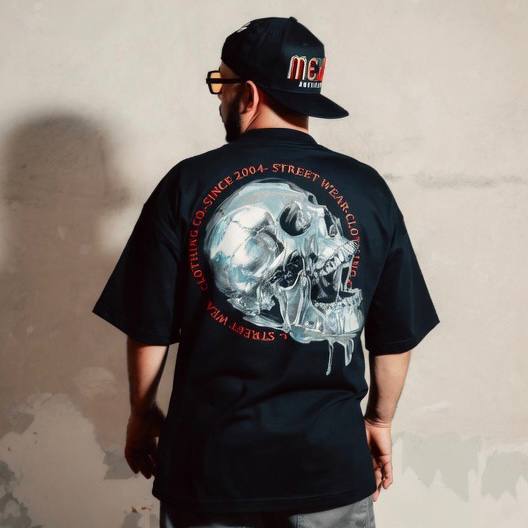 Playera Negra Oversized Calavera ANTIFASHION
