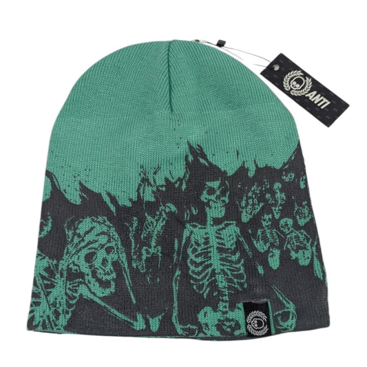 Gorro Verde Esqueletos En Llamas Beanies ANTIFASHION
