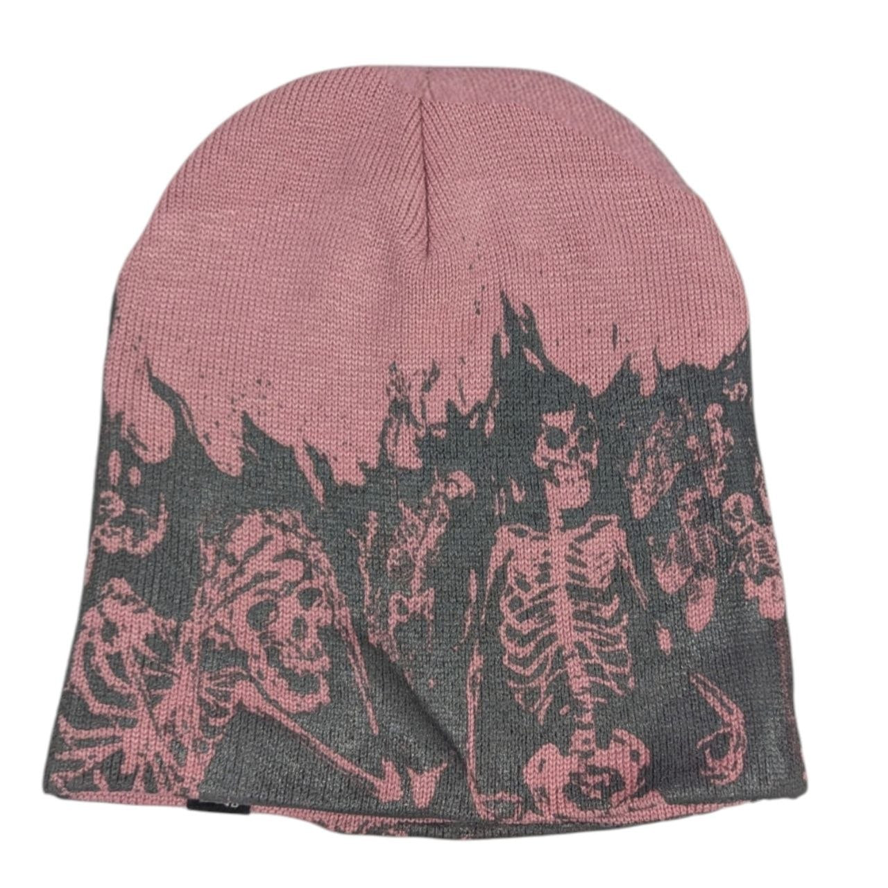 Gorro Rosa Esqueletos En Llamas Beanies ANTIFASHION