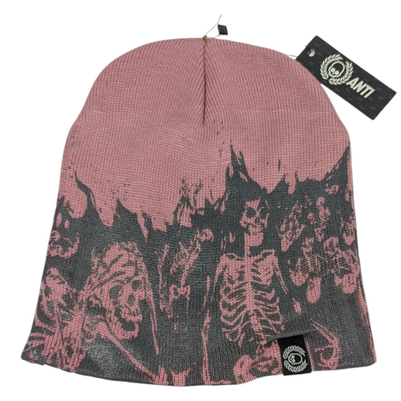 Gorro Rosa Esqueletos En Llamas Beanies ANTIFASHION
