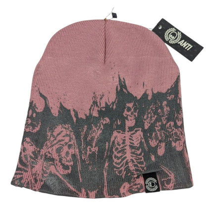 Gorro Rosa Esqueletos En Llamas Beanies ANTIFASHION