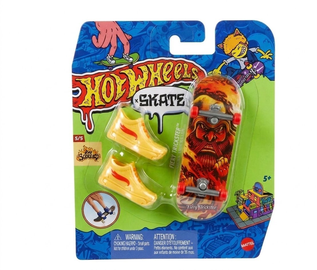 Patineta Para Dedos Con Tenis The Fiery Trickster Finger Board HOT WHEELS