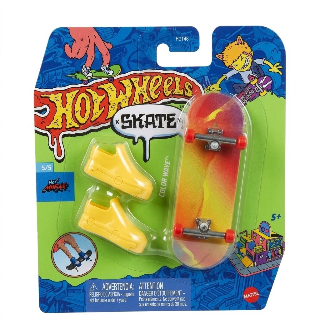 Patineta Para Dedos Con Tenis Color Wave Finger Board HOT WHEELS