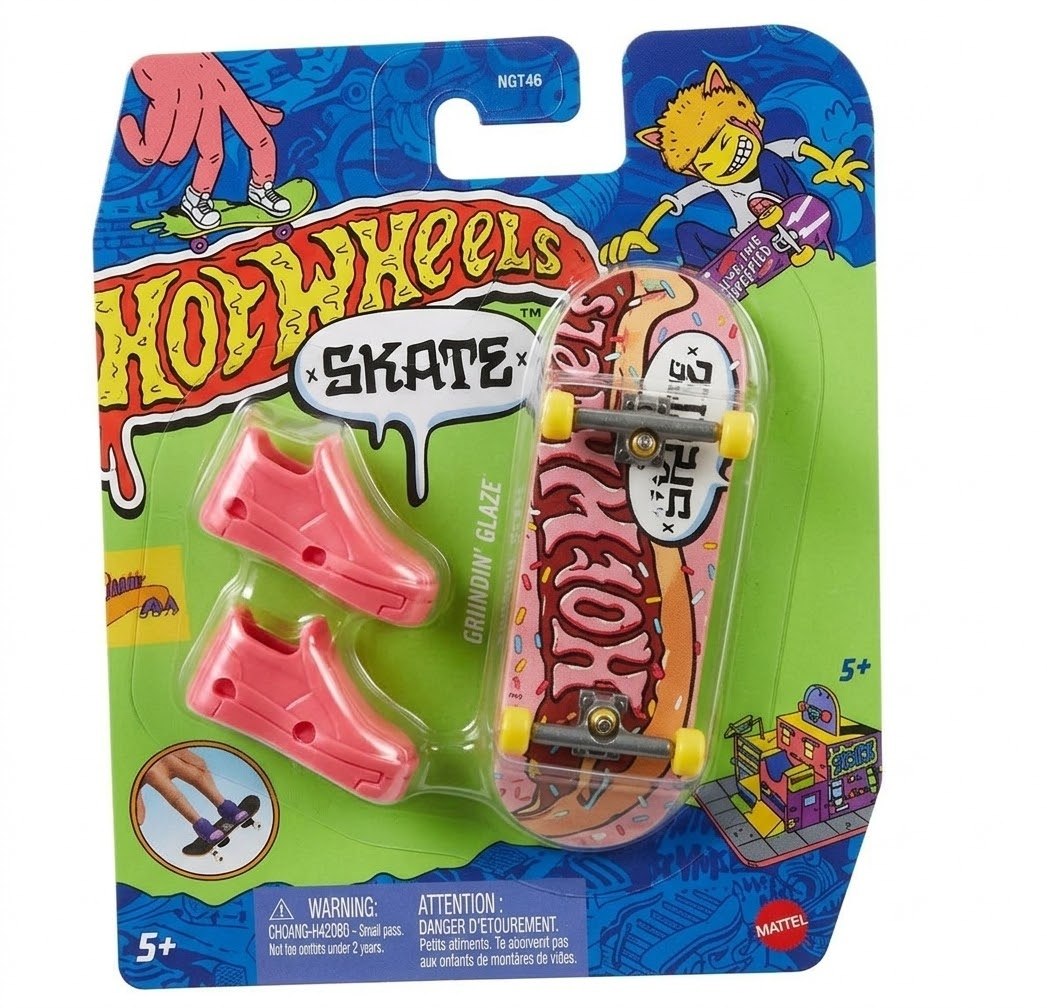 Patineta Para Dedos Con Tenis Grindin' Glaze Finger Board HOT WHEELS