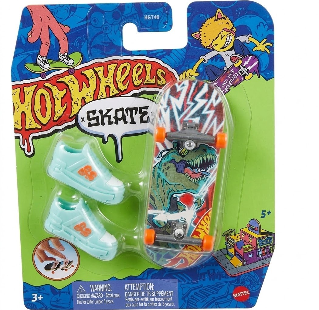 Patineta Para Dedos Con Tenis T-rex & Roll Finger Board HOT WHEELS
