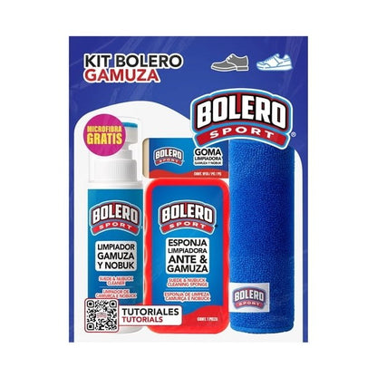 Kit Limpiador Zapatos De Gamuza Borrador, Esponja, Limpiador BOLERO SPORT