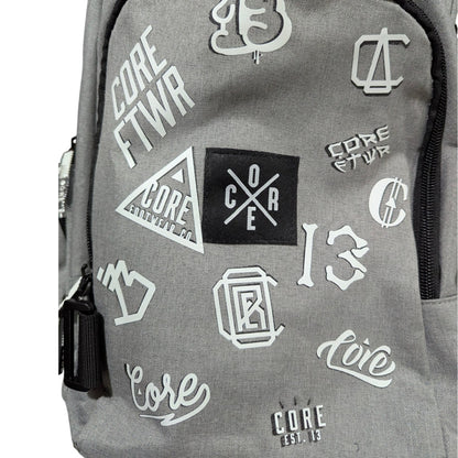 Mochila Skate Gris Graffiti Blanco CORE