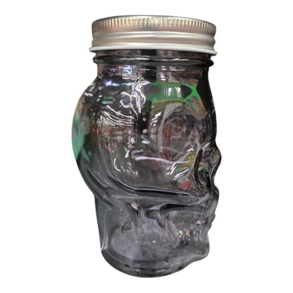 Frasco Contenedor De Vidrio Calavera Negra
