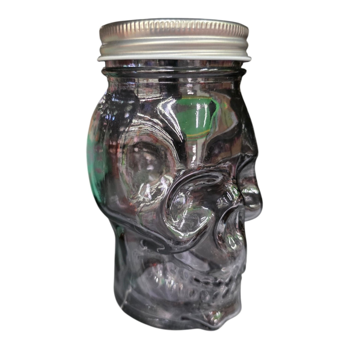 Frasco Contenedor De Vidrio Calavera Negra