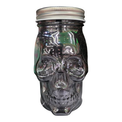 Frasco Contenedor De Vidrio Calavera Negra