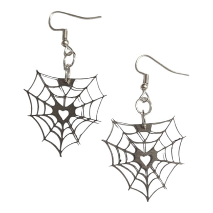Aretes Telaraña Corazón Acero Inoxidable Aretes Góticos YK2 Alternativas