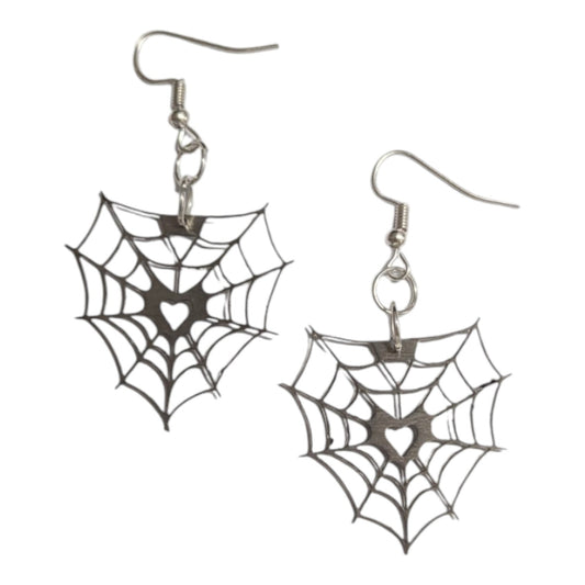 Aretes Telaraña Corazón Acero Inoxidable Aretes Góticos YK2 Alternativas