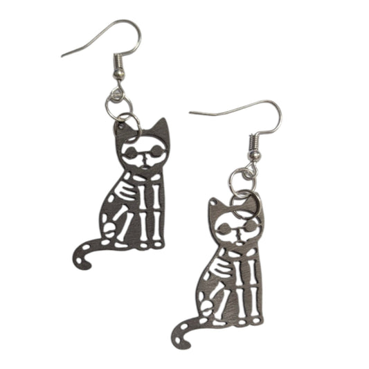 Aretes Gato Esqueleto Acero Inoxidable Aretes Góticos YK2 Alternativas