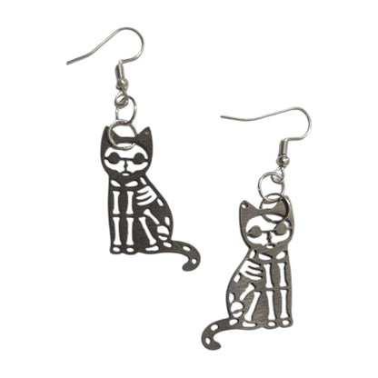 Aretes Gato Esqueleto Acero Inoxidable Aretes Góticos YK2 Alternativas