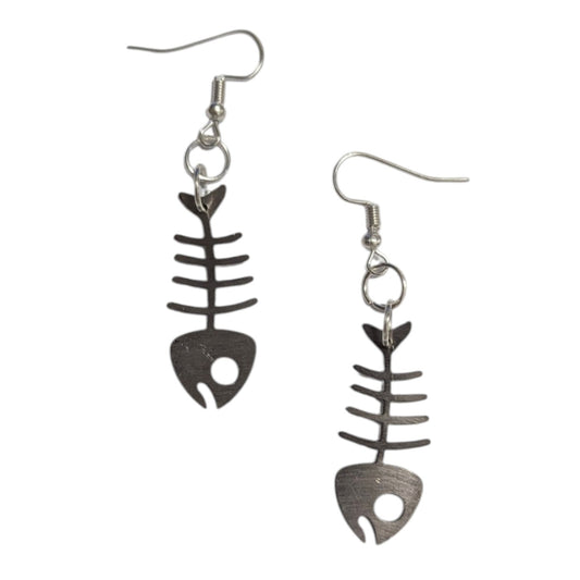 Aretes Esqueleto Pescado Acero Inoxidable Aretes Góticos YK2 Alternativas