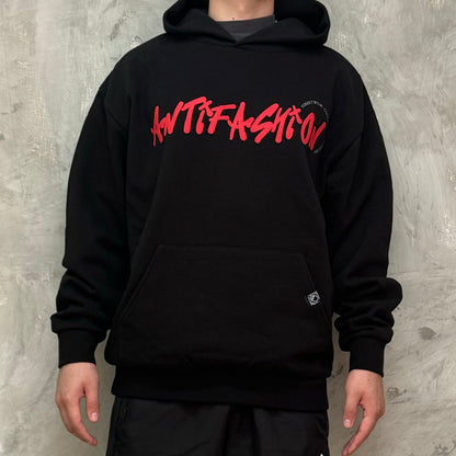 Hoodie Negra Melted Calavera Algodon Pesado ANTIFASHION