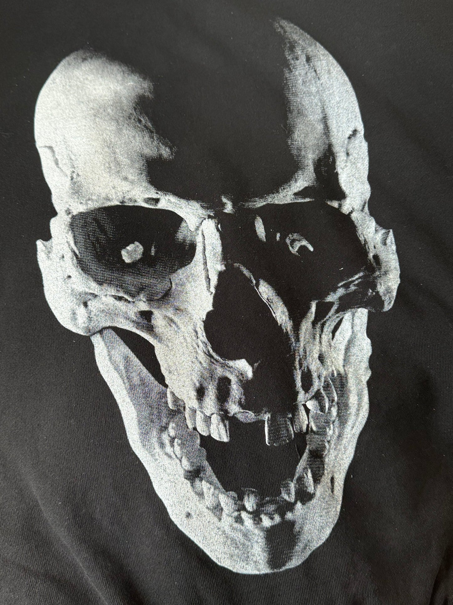 Hoodie Negra Calavera Plata Algodon Pesado ANTIFASHION