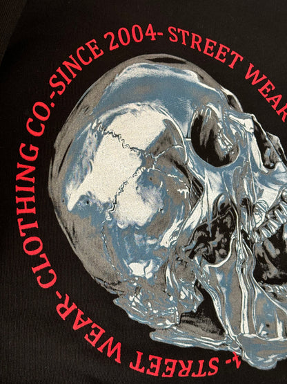Hoodie Negra Melted Calavera Algodon Pesado ANTIFASHION