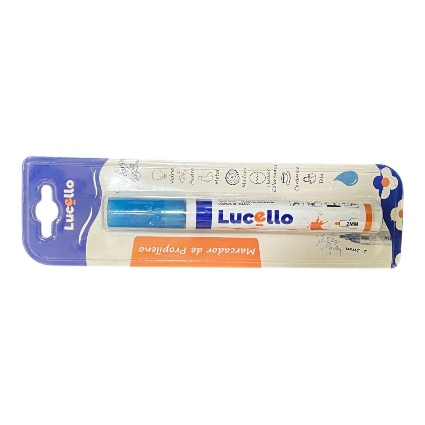 Marcador Azul Cielo Chorreador LUCELLO