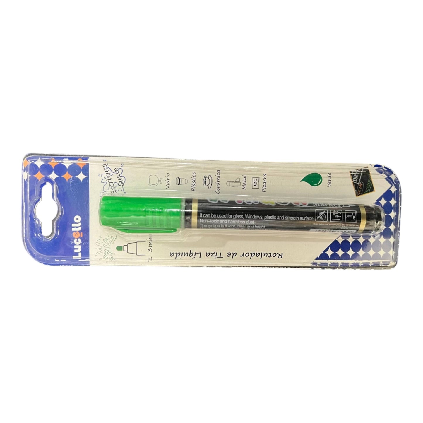 Marcador Verde Neon Chorreador LUCELLO