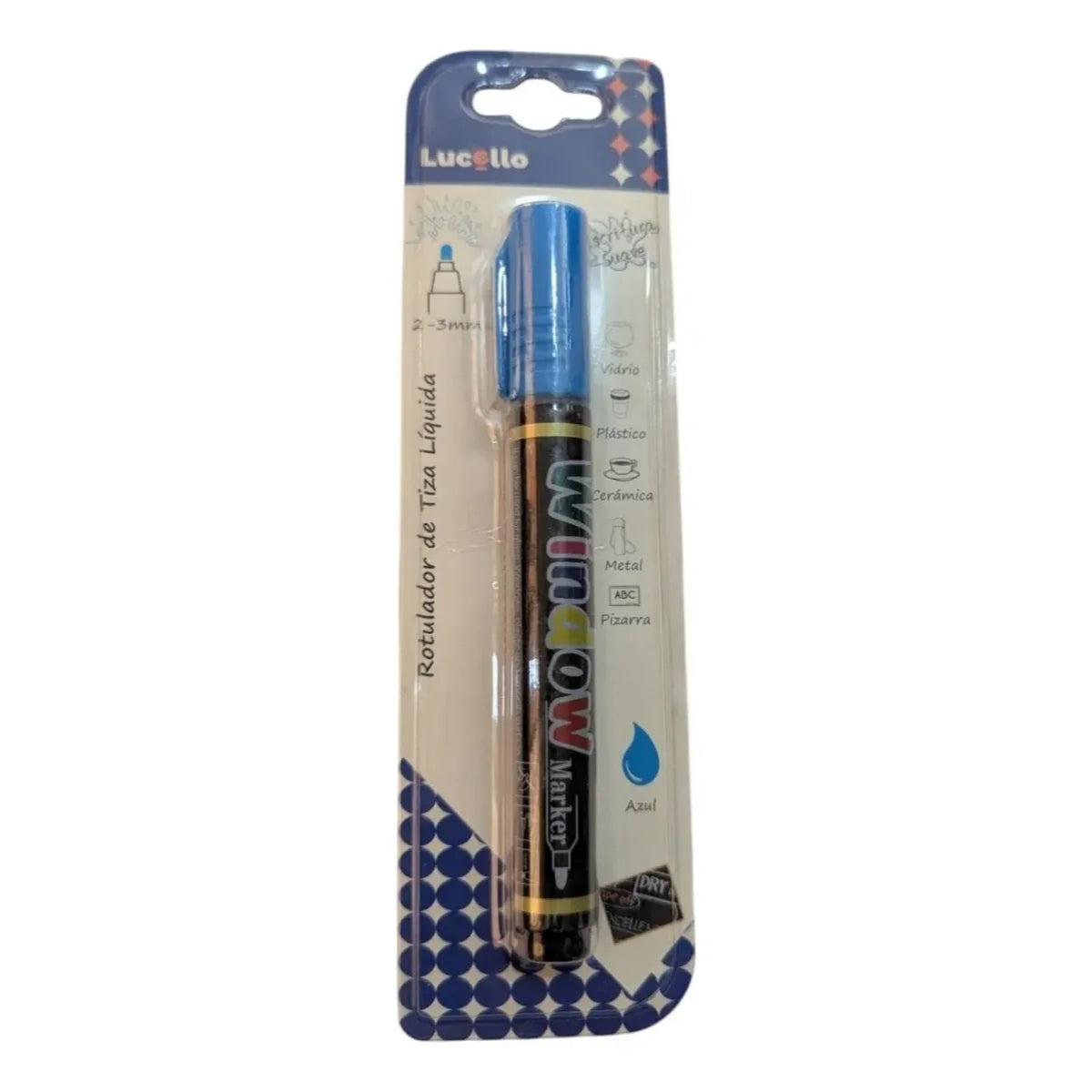 Marcador Azul Neon Chorreador LUCELLO