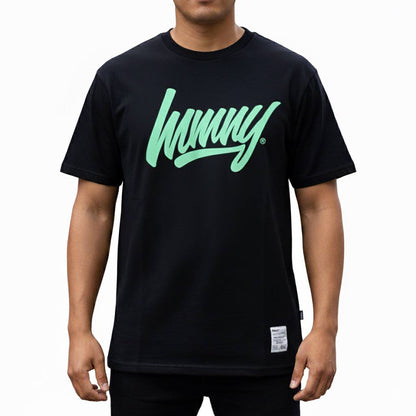 Camiseta Negra Cursirva Verde MOMONEY