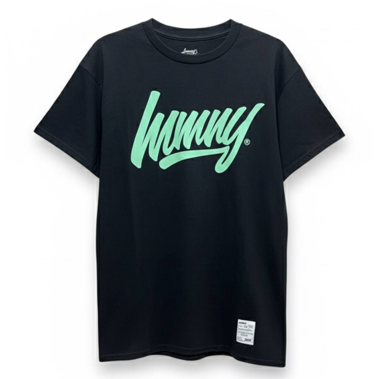 Camiseta Negra Cursirva Verde MOMONEY