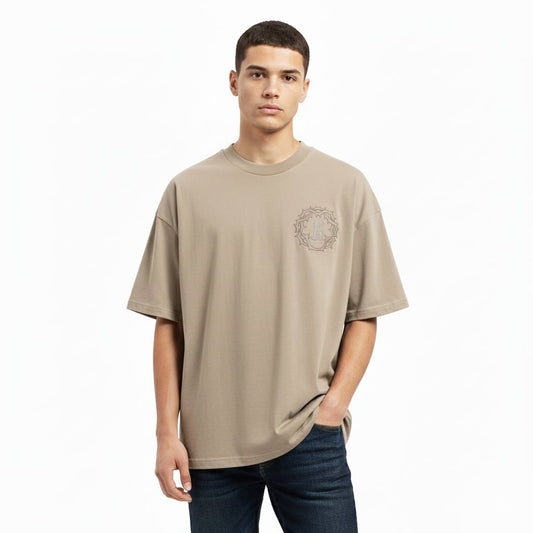 Camiseta Oversized Beige Corona De Espinas CORE