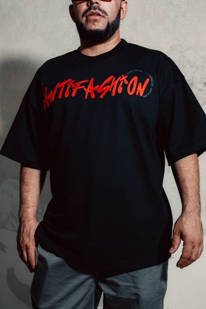 Playera Negra Oversized Calavera ANTIFASHION