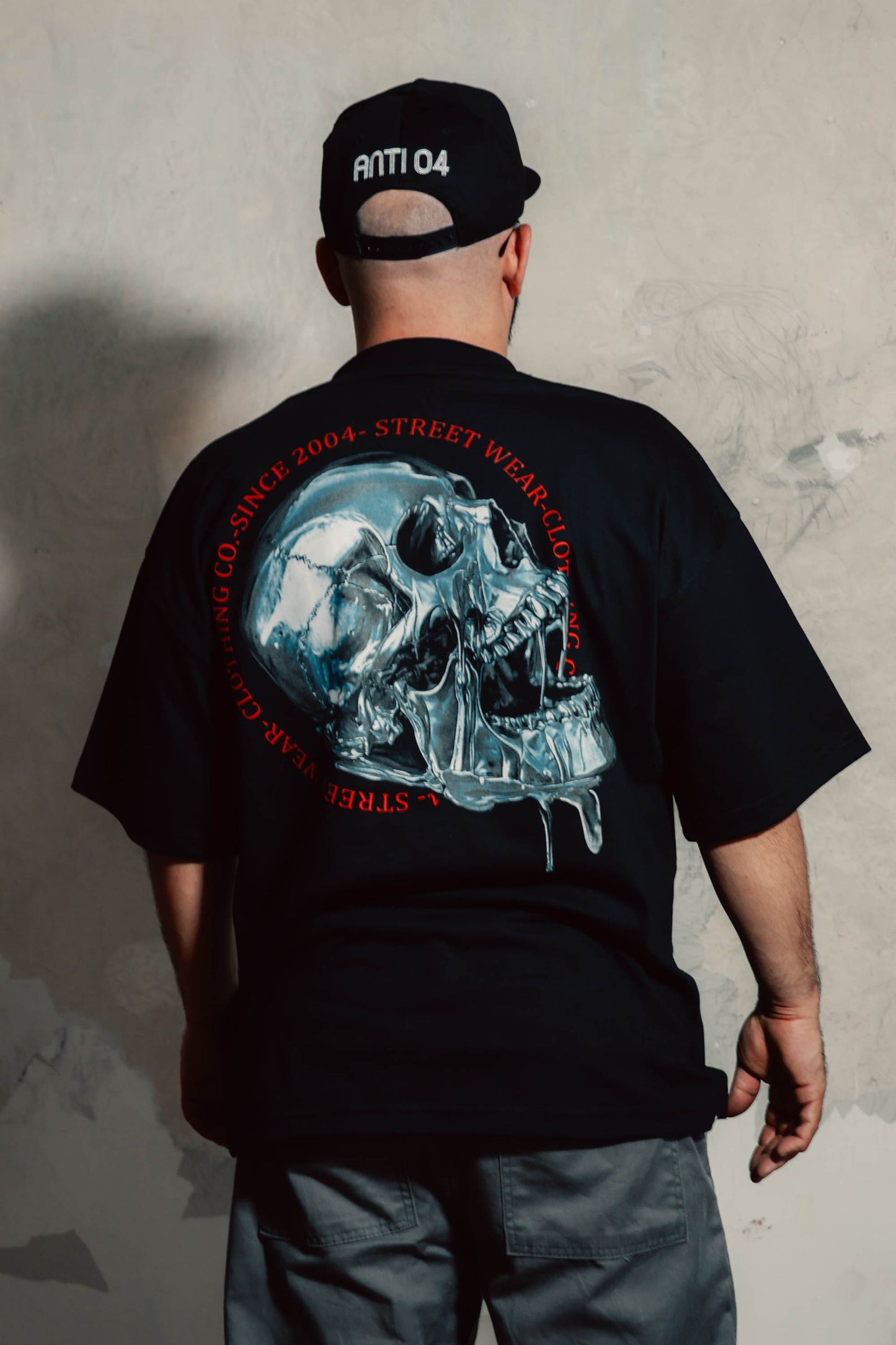 Playera Negra Oversized Calavera ANTIFASHION