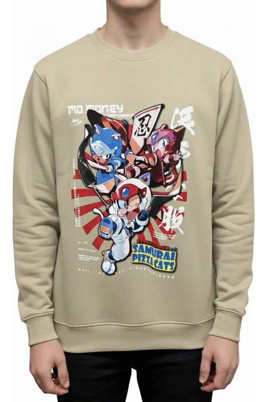 Sueter Redondo Beige Samurai PizzaCats MOMONEY