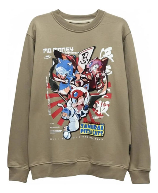 Sueter Beige Samurai PizzaCats MOMONEY