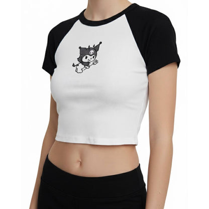 Top bordado de kuromi 