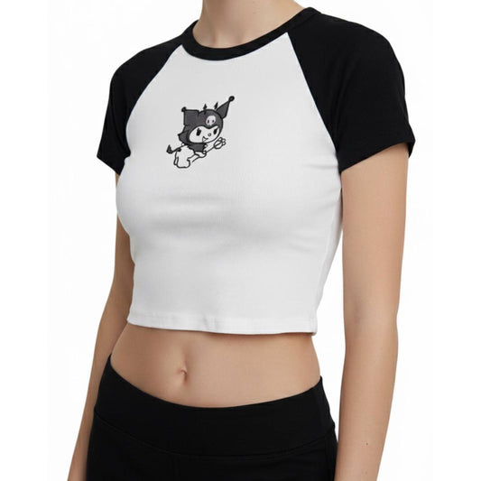 Top bordado de kuromi 