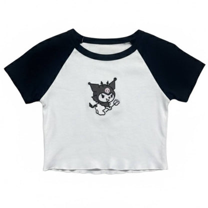 Top bordado de kuromi 