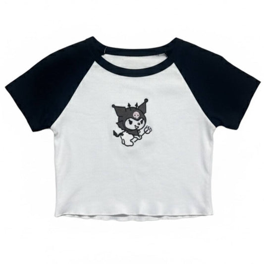 Top bordado de kuromi 