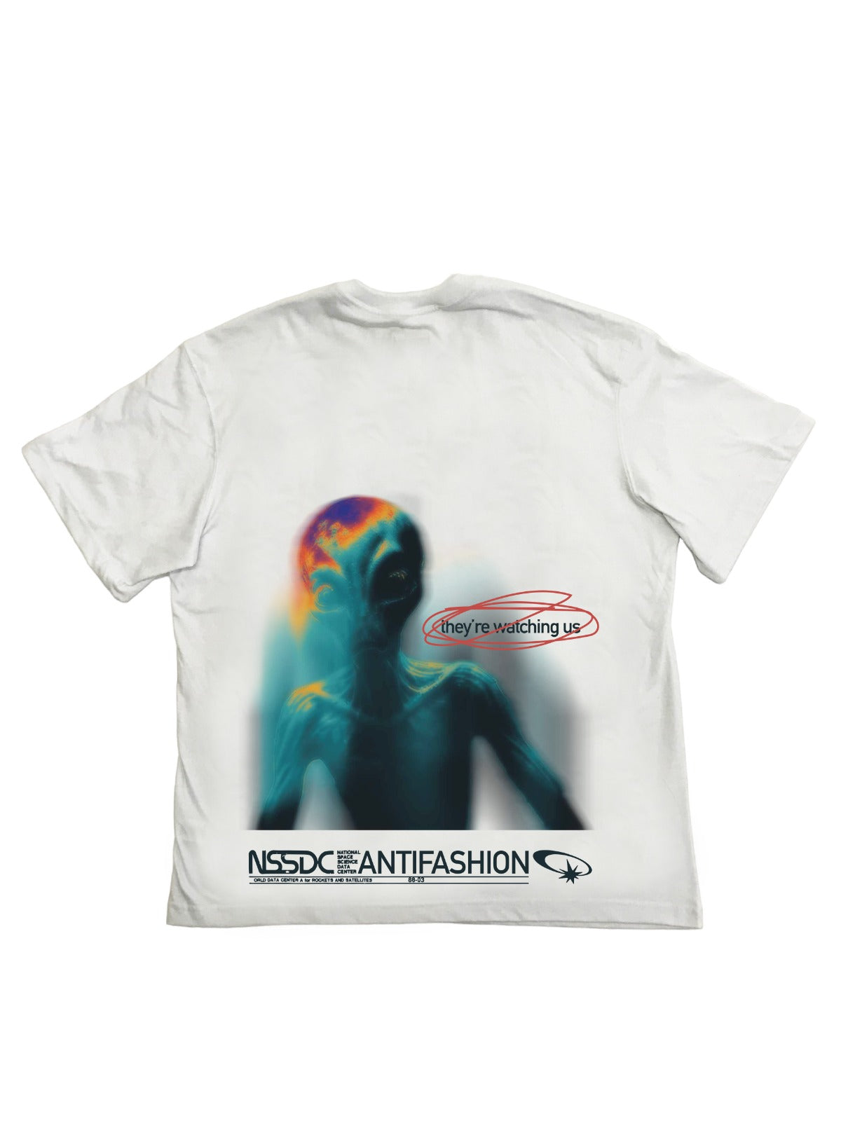 Playera Blanca Oversized Alien ANTIFASHION