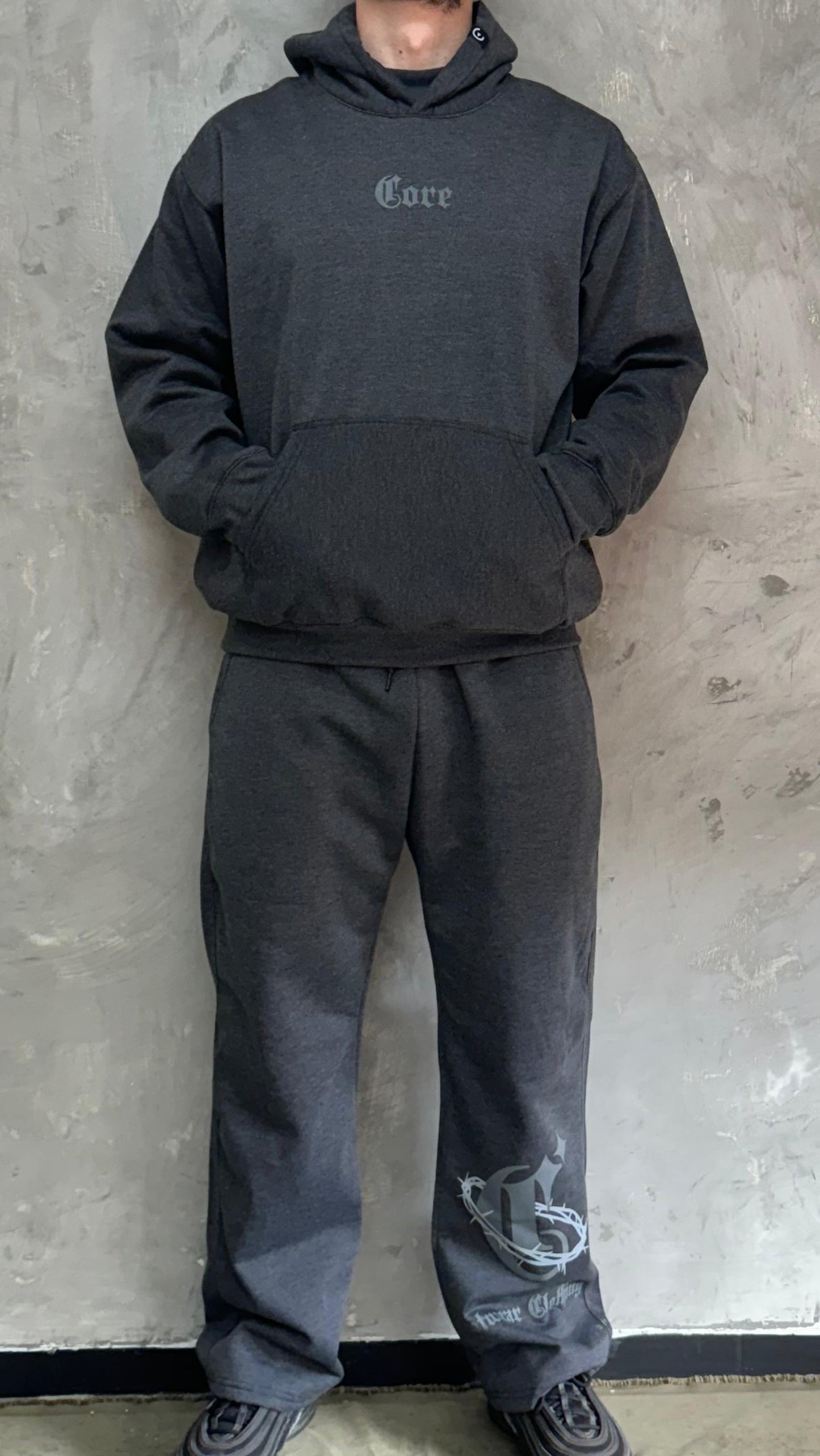 Hoodie Gris Corona De Espinas CORE